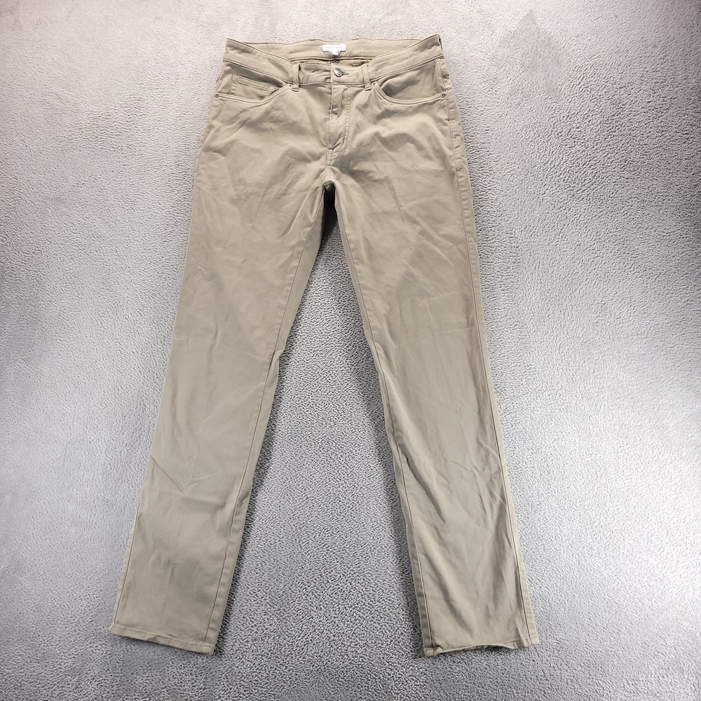 Peter Millar Pants Mens 34 Beige Signature Sateen Chinos Classic Stretch